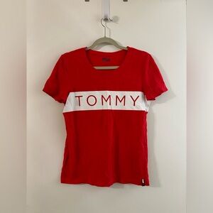 Red Tommy Hilfiger Denim Tee